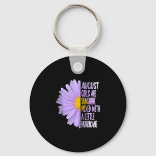 August Birthday Womens Gift Funny Daisy Aster Gift Key Ring