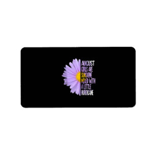 August Birthday Womens Gift Funny Daisy Aster Gift Label