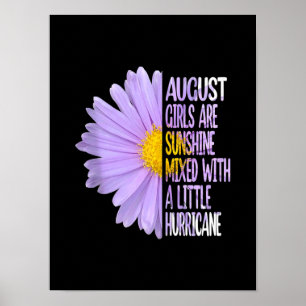 August Birthday Womens Gift Funny Daisy Aster Gift Poster