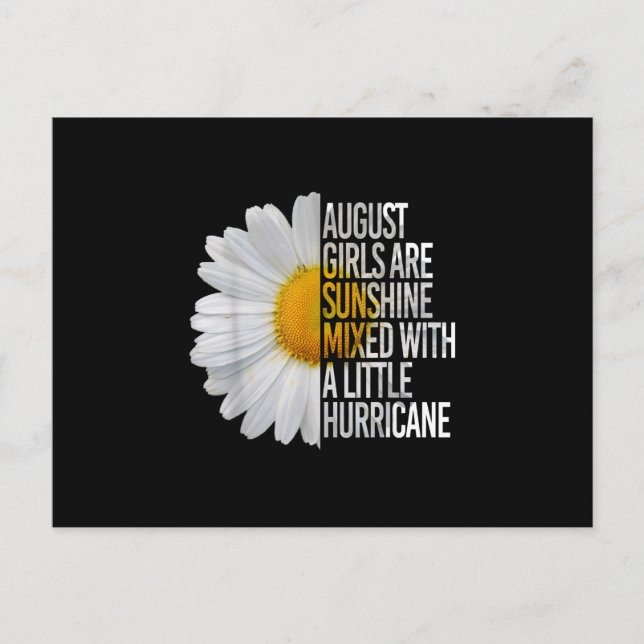 August Birthday Womens Gift Funny Quote Gift Announcement Postcard (Front)