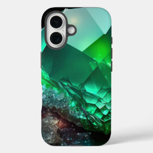 August Birthstone Peridot Abstract Neon Crystal iPhone 16 Case