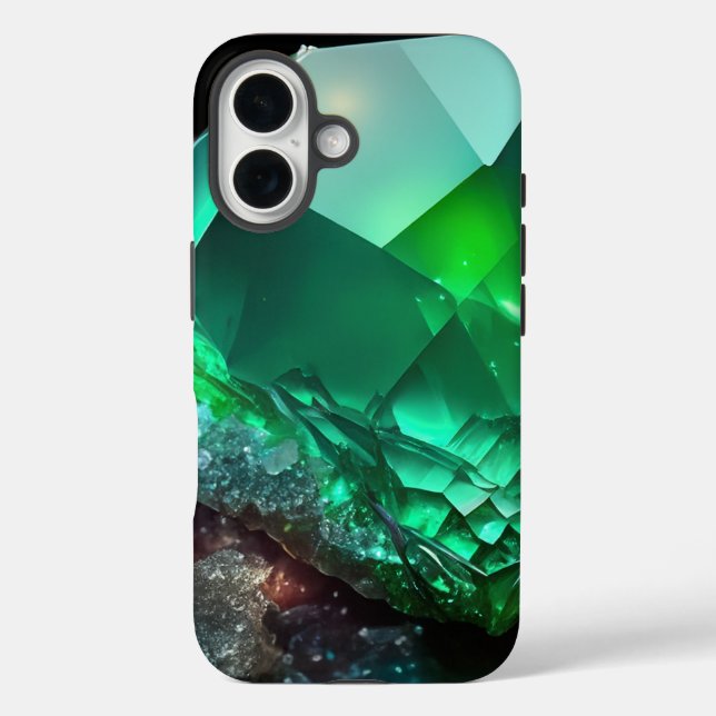 August Birthstone Peridot Abstract Neon Crystal Case-Mate iPhone Case (Back)