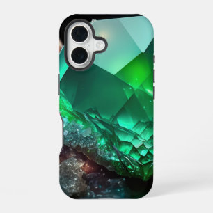 August Birthstone Peridot Abstract Neon Crystal iPhone 16 Case