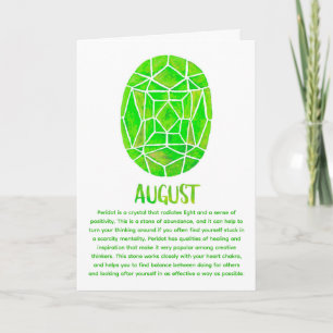 August Birthstone Peridot Birthday Watercolor Card
