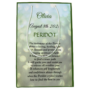 August Birthstone Peridot design  Medium Gift Bag