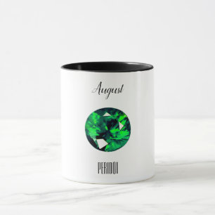 August Birthstone Peridot Gemstone Art Mug