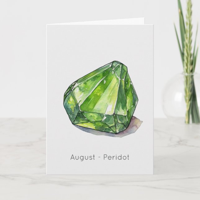 August Birthstone Peridot Happy Birthday Card (Front)