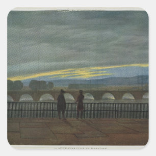 August Bridge in Dresden Square Sticker