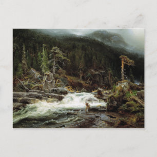 August Cappelen Waterfall in Telemark Postcard