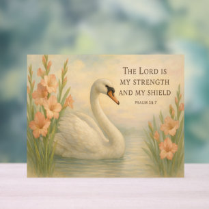 August Elegant Swans Christian Inspirational Acrylic Sign
