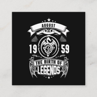 August Gift | 1959 The Birth Of The Legends Square Business Card