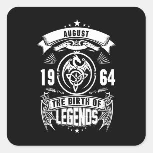 August Gift 1964 The Birth Of The Legends Square Sticker
