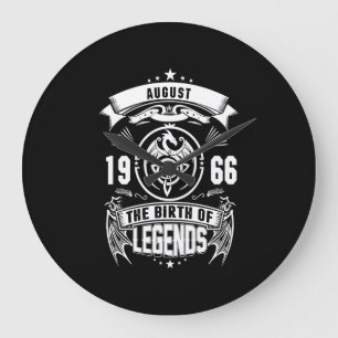 August Gift 1966 The Birth Of The Legends Large Clock
