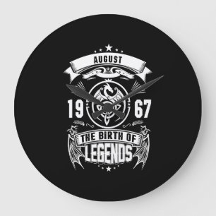 August Gift 1967 The Birth Of The Legends Large Clock