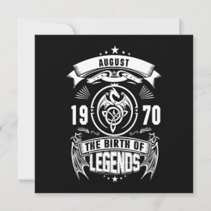 August Gift 1970 The Birth Of The Legends Invitation