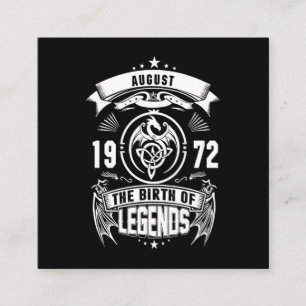 August Gift 1972 The Birth Of The Legends Square Business Card