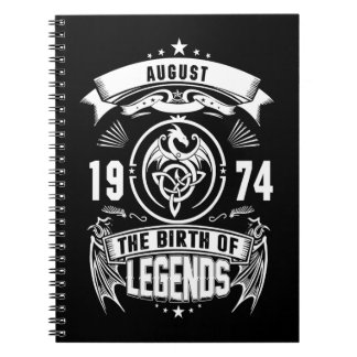 August Gift | 1974 The Birth Of The Legends Notebook