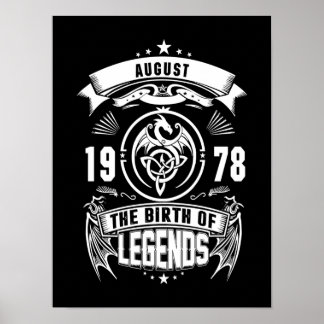 August Gift | 1978 The Birth Of The Legends Poster