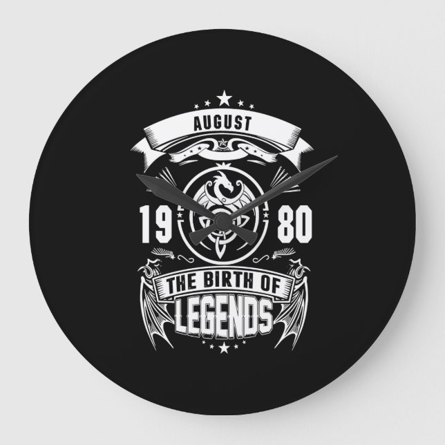 August Gift | 1980 The Birth Of The Legends Large Clock (Front)