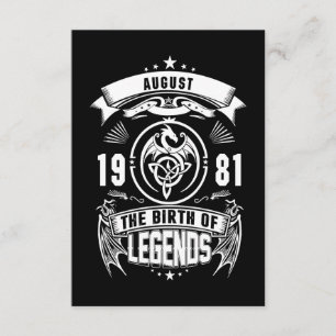 August Gift 1981 The Birth Of The Legends Enclosure Card