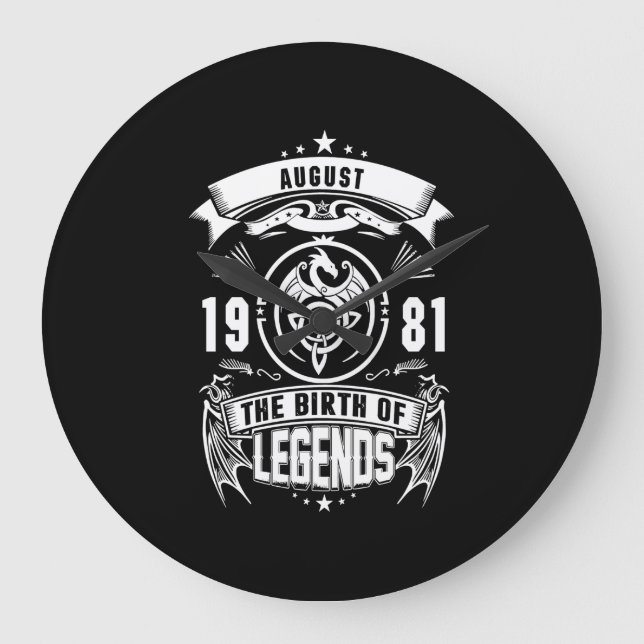 August Gift | 1981 The Birth Of The Legends Large Clock (Front)