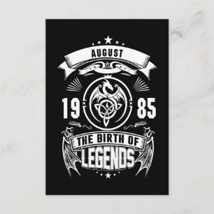 August Gift 1985 The Birth Of The Legends Enclosure Card