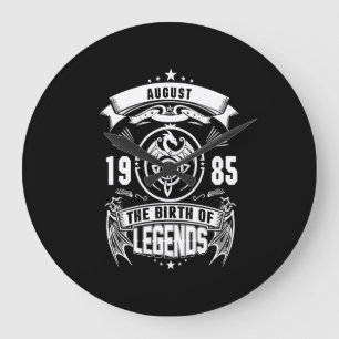 August Gift 1985 The Birth Of The Legends Large Clock