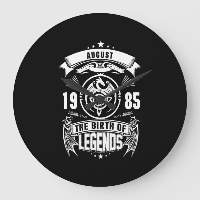 August Gift | 1985 The Birth Of The Legends Large Clock (Front)