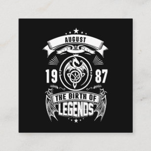 August Gift 1987 The Birth Of The Legends Square Business Card