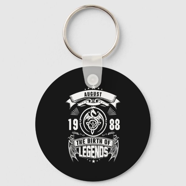 August Gift | 1988 The Birth Of The Legends Key Ring (Front)