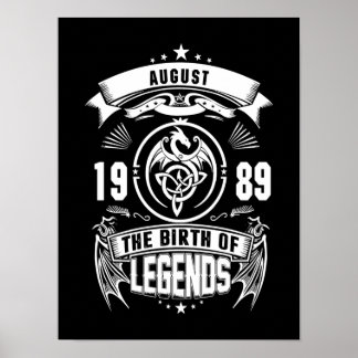 August Gift | 1989 The Birth Of The Legends Poster