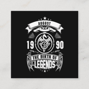 August Gift   1990 The Birth Of The Legends Square Business Card