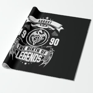 August Gift 1990 The Birth Of The Legends Wrapping Paper
