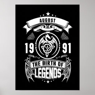 August Gift 1991 The Birth Of The Legends Poster