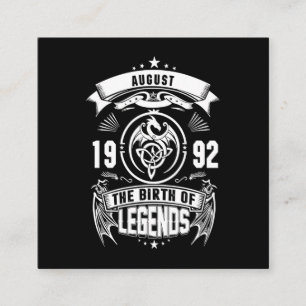 August Gift 1992 The Birth Of The Legends Square Business Card
