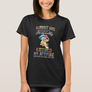 August Girl Birthday Women Hippie Peace Leo Virgo T-Shirt