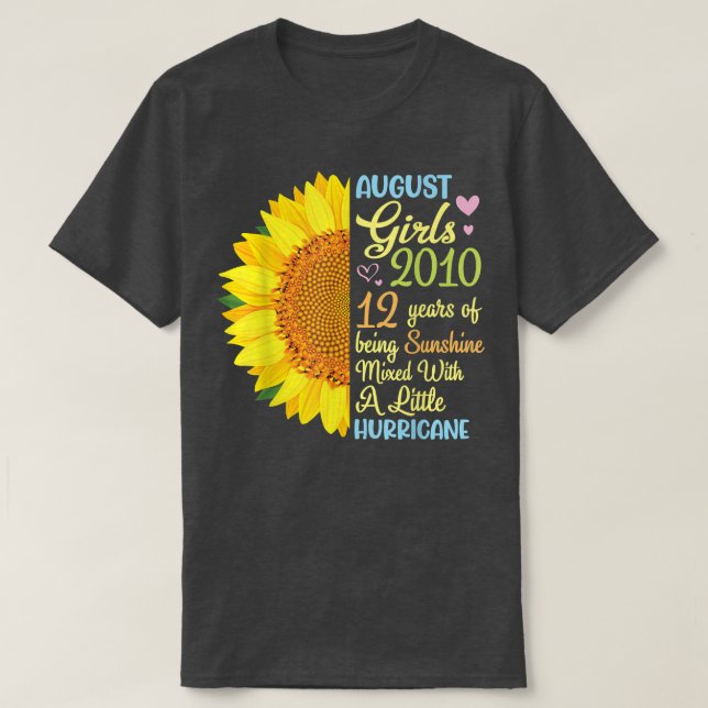August Girls 2010 12 Years Of Being Sunshine Mied  T-Shirt (Design Front)