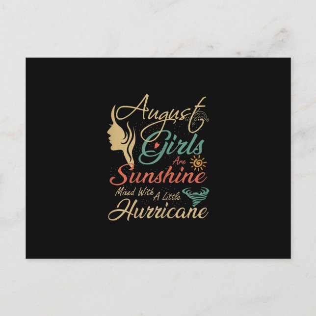 August Girls Are Sunshine August Birthday Announcement Postcard (Front)