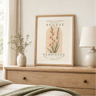 August Gladiolus Birth Flower Poster