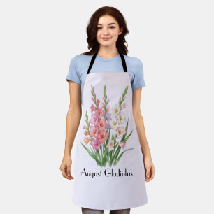 August Gladiolus Flowers Apron