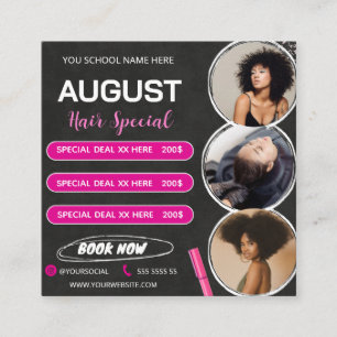 August Hair Special Flyer Hair Salon Wig Sale  Enclosure Card