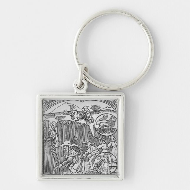August, harvesting, Leo Key Ring (Front)
