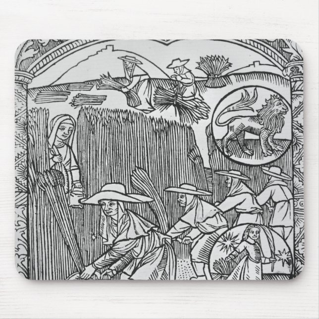 August, harvesting, Leo Mouse Pad (Front)