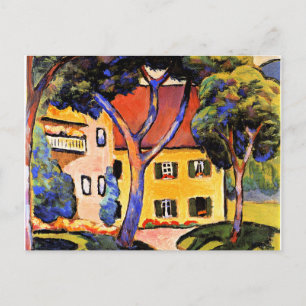 August Macke art, House in a Landscape Postcard