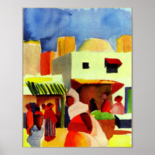 August Macke artwork, Market in Algiers Poster