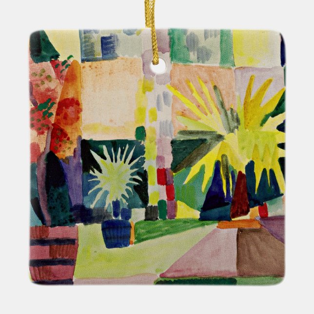 August Macke: Garden on Lake Thun Ceramic Ornament (Front)