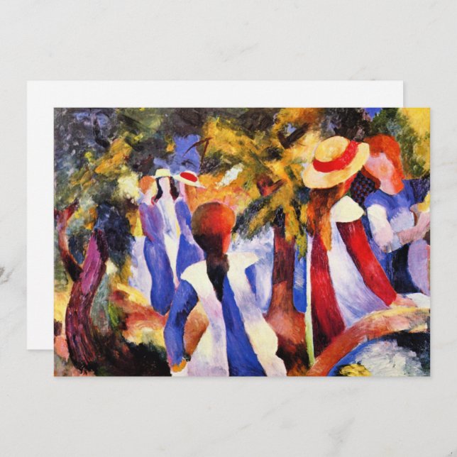 August Macke, Girl in the Greenery, Card (Front/Back)