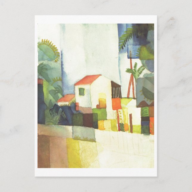 August Macke - Helles Haus 1914 Bright House Postcard (Front)