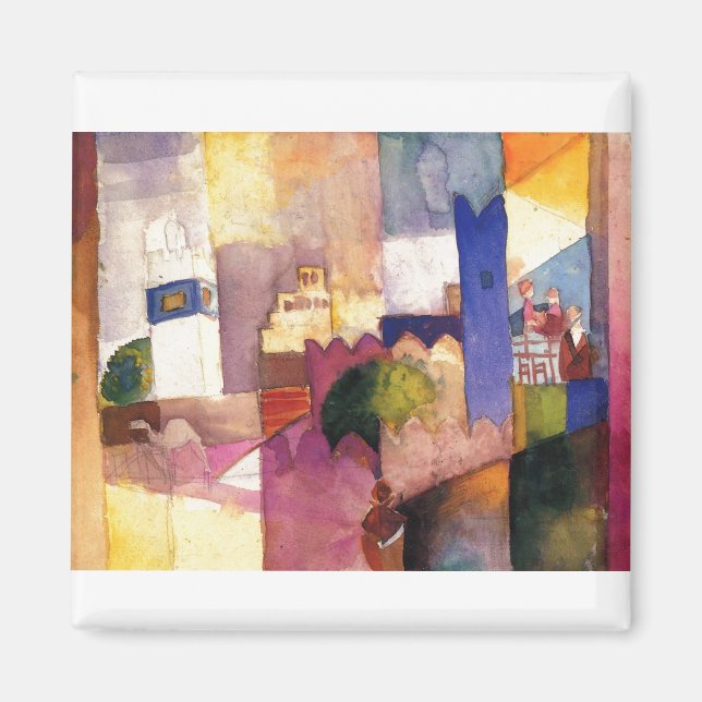 August Macke - Kairouan (III) 1914 Watercolor Magnet (Front)