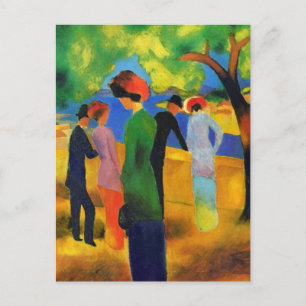 August Macke - Lady in a Green Jacket Postcard